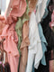 Summer Solid Color Deep V-Neck Layer Flounce Dresses